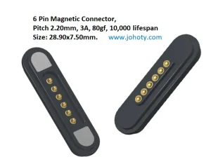 6 pin magnetic connector, pogo pins, pogo pin connector
