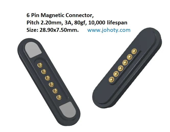 6 pin magnetic connector, pogo pins, pogo pin connector