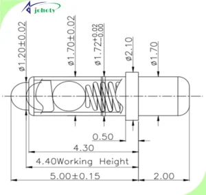 High Current PCB Connector, high current pogo pins, APC0401-32517