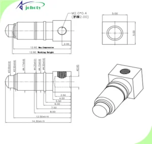 PCB Pogo Pins, spring loaded pin, pogo pin connector, 6