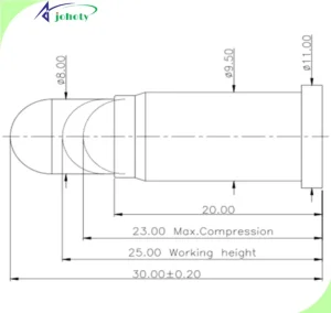 Flat Bottom Pogo Pins 0.02mm Aerospace Custom Solution 7