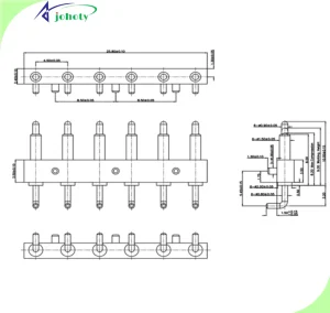 RF Connectors, 99.99% Signal Clarity, Built to Endure, right angle Pogo Pin, 6 pin connector