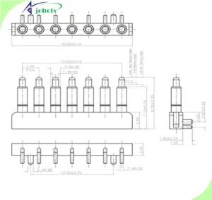 RF Connectors, 99.99% Signal Clarity, Built to Endure, right angle Pogo Pin, 7 pin connector