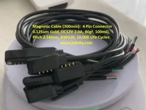 magnetic cable, pogo pins, pogo pin connector, 4 pin connector-male