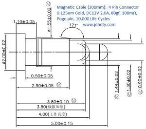 magnetic cable, pogo pins, pogo pin connector, 4 pin connector-pogo pins