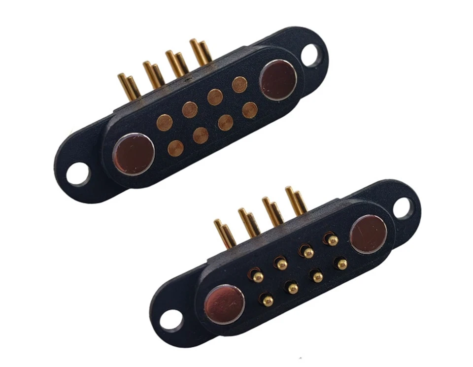 IP65 pogo pin connector, 8 pin bending, custom magnetic pogo pin connector, IP67 magnetic pogo pin connector, pogo pin manufacturer