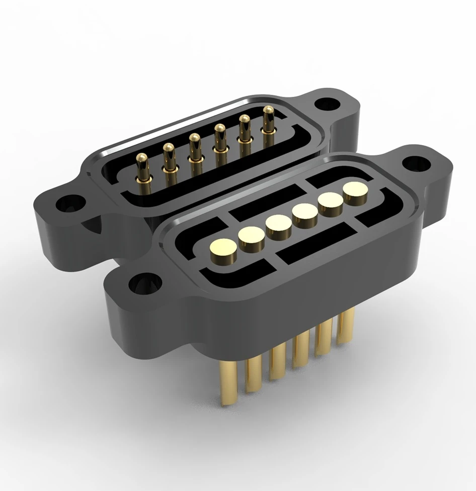 Pogo pin connector for automated testing, 50A spring loaded pin, custom high current pogo pin connector, pogo pin manufacturer