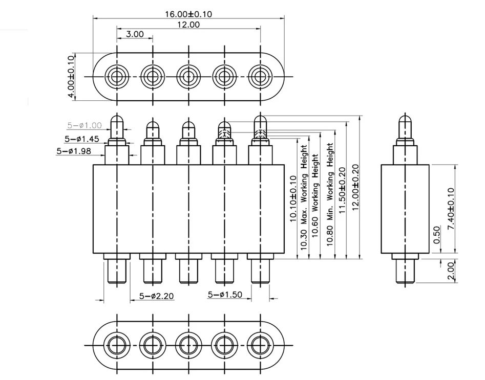 custom pogo pin connector manufacturer, high speed pogo pin connector, prototype request, and quotation, custom hybrid pogo pin connector