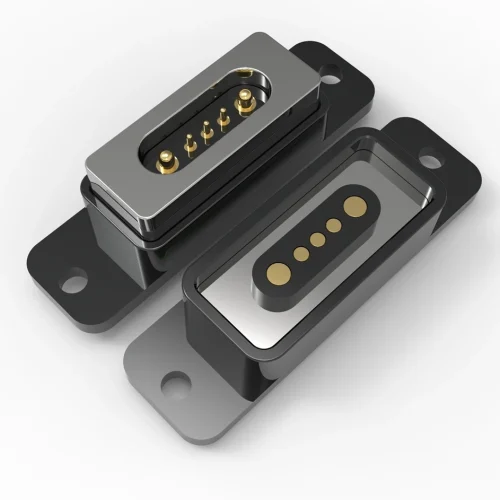 high current hybrid pogo pin connector, 50A pogo pin connector, custom hybrid pogo pin connector, pogo pin manufacturer