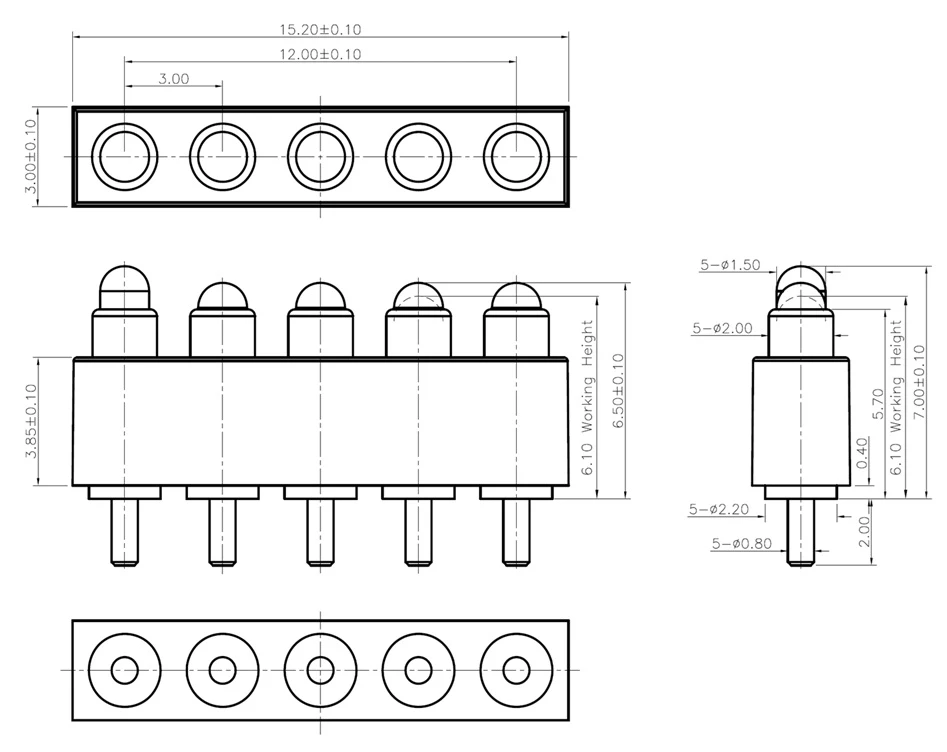 high current spring loaded connector, prototype request, and quotation, custom hybrid pogo pin connector