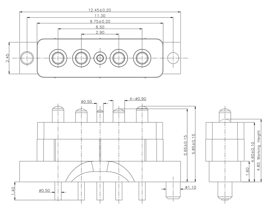 high frequency pogo pin connector, high speed pogo pin connector, prototype request, and quotation, custom hybrid pogo pin connector