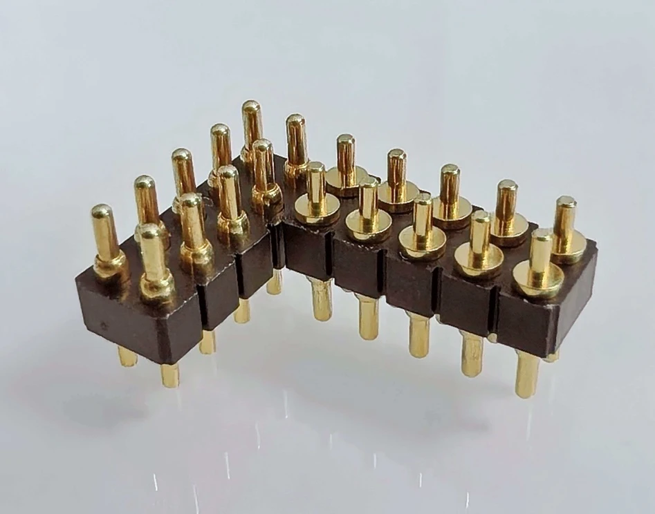 Custom through hole pogo pin connector designed for PCB interface requirements, custom pogo pin manufacturer