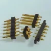 Through hole pogo pin connector with solder tail mounted through PCB