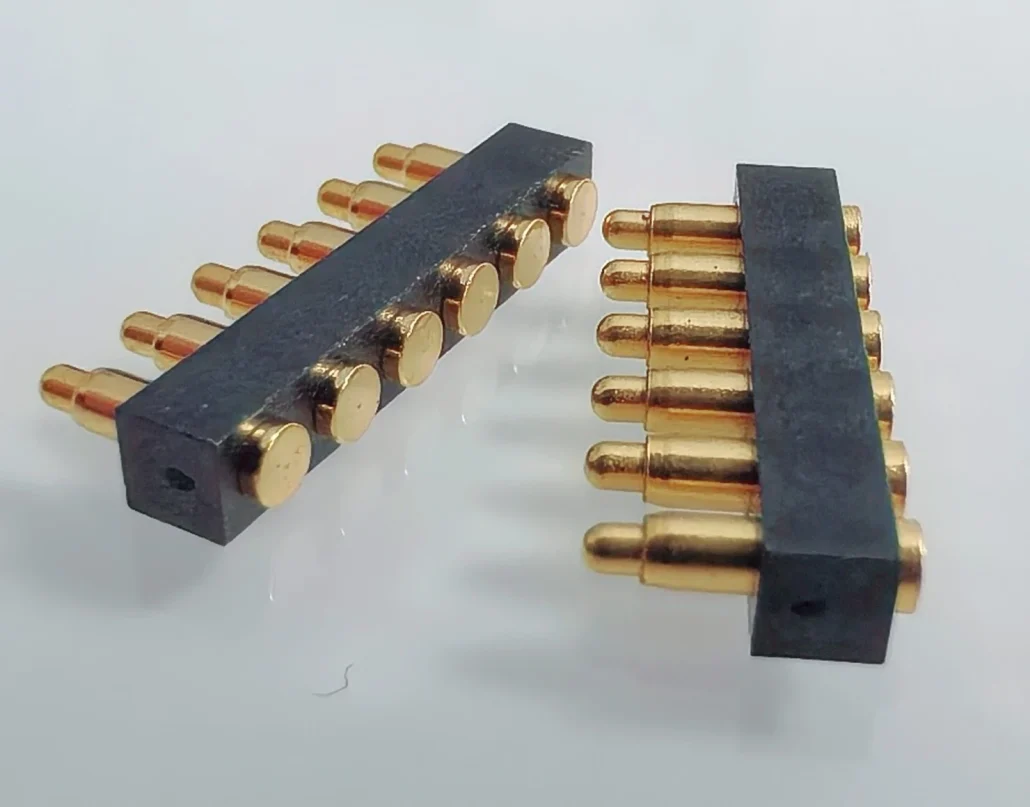 spring loaded connector dimension, high reliability spring loaded connector, custom pogo pin connector for portable equipment