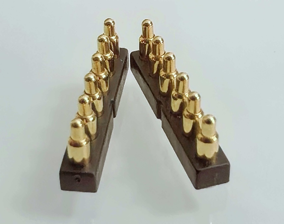 spring loaded connector for medical device, low profile spring loaded connector, custom pogo pin connector for portable equipment