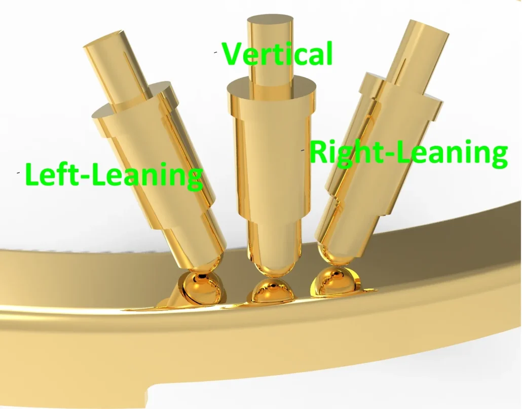 Angular and non-vertical contact engagement Solutions, precision gold-plated pogo pins and spring-loaded connector solutions by pogo pin manufacturer JOHOTY