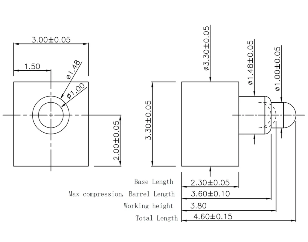 Contact Geometry, Custom Pogo Pin Engineering, Custom gold-plated pogo pins and spring loaded connector by pogo pin manufacturer JOHOTY