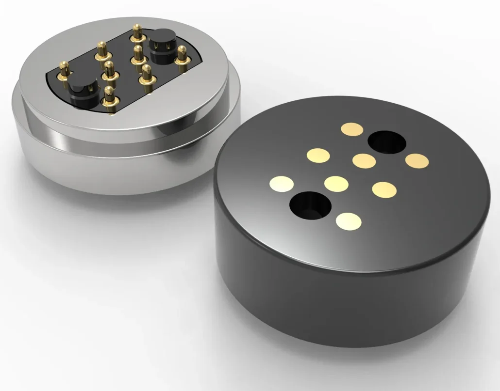 Magnetic Alignment and Retention Force Solutions, precision gold-plated pogo pins and spring-loaded connector solutions by pogo pin manufacturer JOHOTY