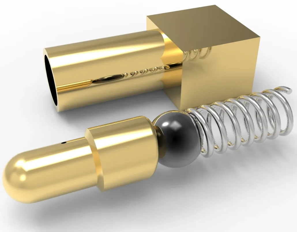 Materials and Plating, Custom Pogo Pin Engineering, Custom gold-plated pogo pins and spring loaded connector by pogo pin manufacturer JOHOTY